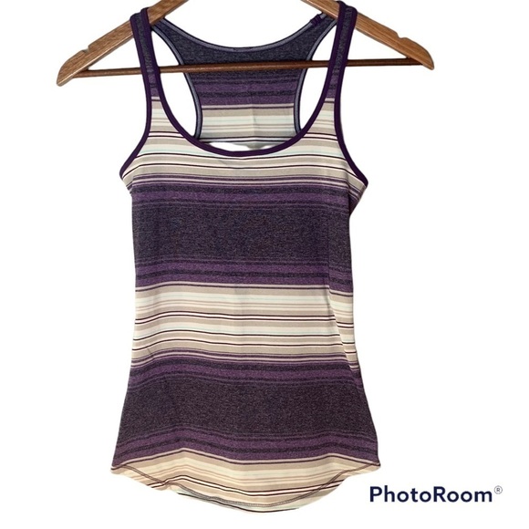 LULULEMON Purple Striped Tank Top - Picture 2 of 3